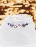 Armschmuck Schütze versilbert mit Sodalith und Amethyst - Sternzeichen Schmuck