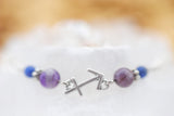 Armschmuck Schütze versilbert mit Sodalith und Amethyst - Sternzeichen Schmuck