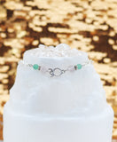 Armschmuck Stier versilbert mit Rosenquarz und Aventurin - Sternzeichen Schmuck