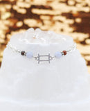 Armschmuck Zwillinge versilbert mit Chalcedon und Tigerauge - Sternzeichen Schmuck