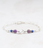Armschmuck Schütze versilbert mit Sodalith und Amethyst - Sternzeichen Schmuck