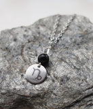Sternzeichen Amulett Steinbock mit Onyx und Bergkristall - Edelstahl, lasergraviert