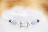 Armschmuck Zwillinge versilbert mit Chalcedon und Tigerauge - Sternzeichen Schmuck
