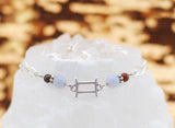 Armschmuck Zwillinge versilbert mit Chalcedon und Tigerauge - Sternzeichen Schmuck