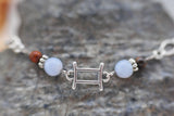 Armschmuck Zwillinge versilbert mit Chalcedon und Tigerauge - Sternzeichen Schmuck